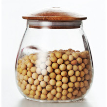 1000ml Glass Storage Jar Storage Can with Bamboo Lid